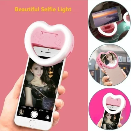 Rechargeable Fill Light Camera Enhancing Photography Selfie Ring Light Clip Mirror and Phone Holder ( Random Color )
