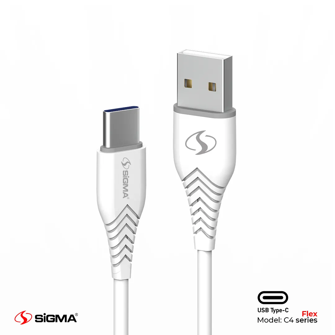 Sigma - FLEX TYPE-C CABLE – 2.4A AUTO DISCONNECT – C4 (Random Color)