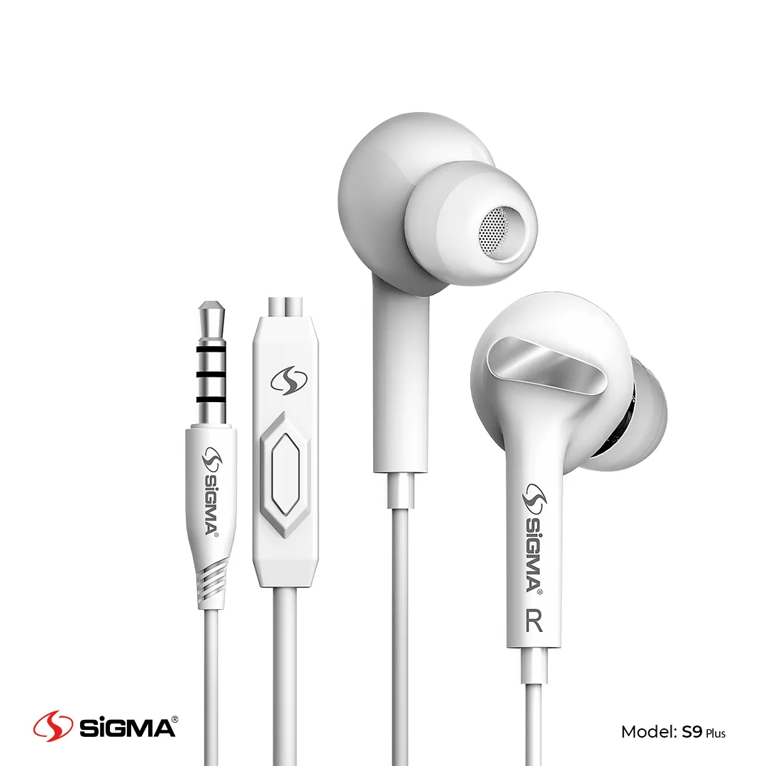 SIGMA - READY TO PLAY STEREO IN-EAR EARPHONES WITH MIC – S9 PLUS (Random Color)