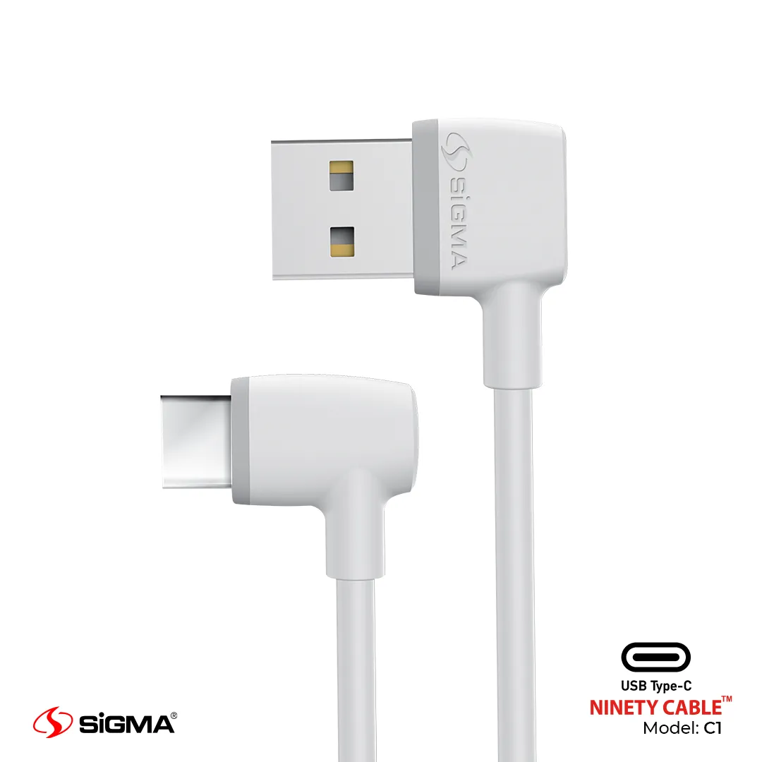 Sigma - DISCONNECT 90 DEGREE 2.4A NINETY TYPE-C CABLE – C1 (Random Color)