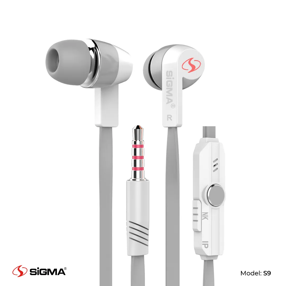 SIGMA - HIGH QUALITY STEREO IN-EAR EARPHONES WITH MIC – S9 (Random Color)