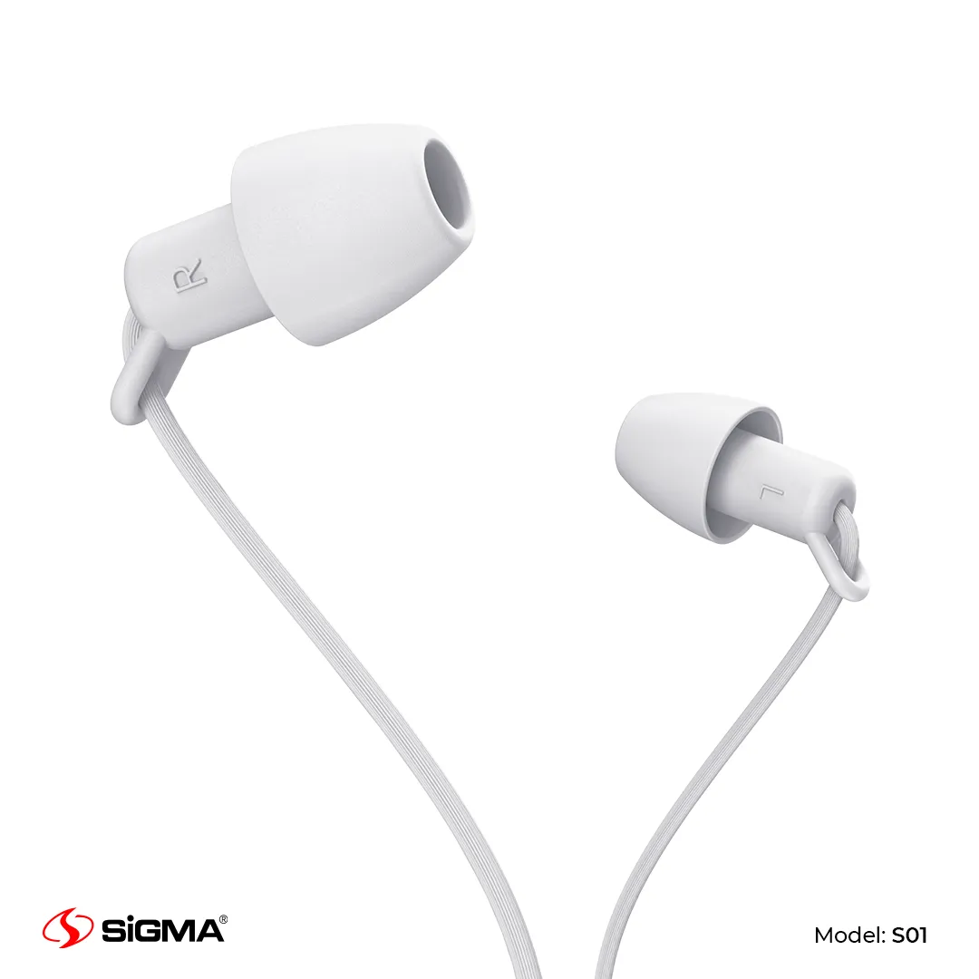 SIGMA - SOFT SILICONE WEAR COMFORTABLE SUPER SLEEP EARPHONES – S-01 (Random Color)