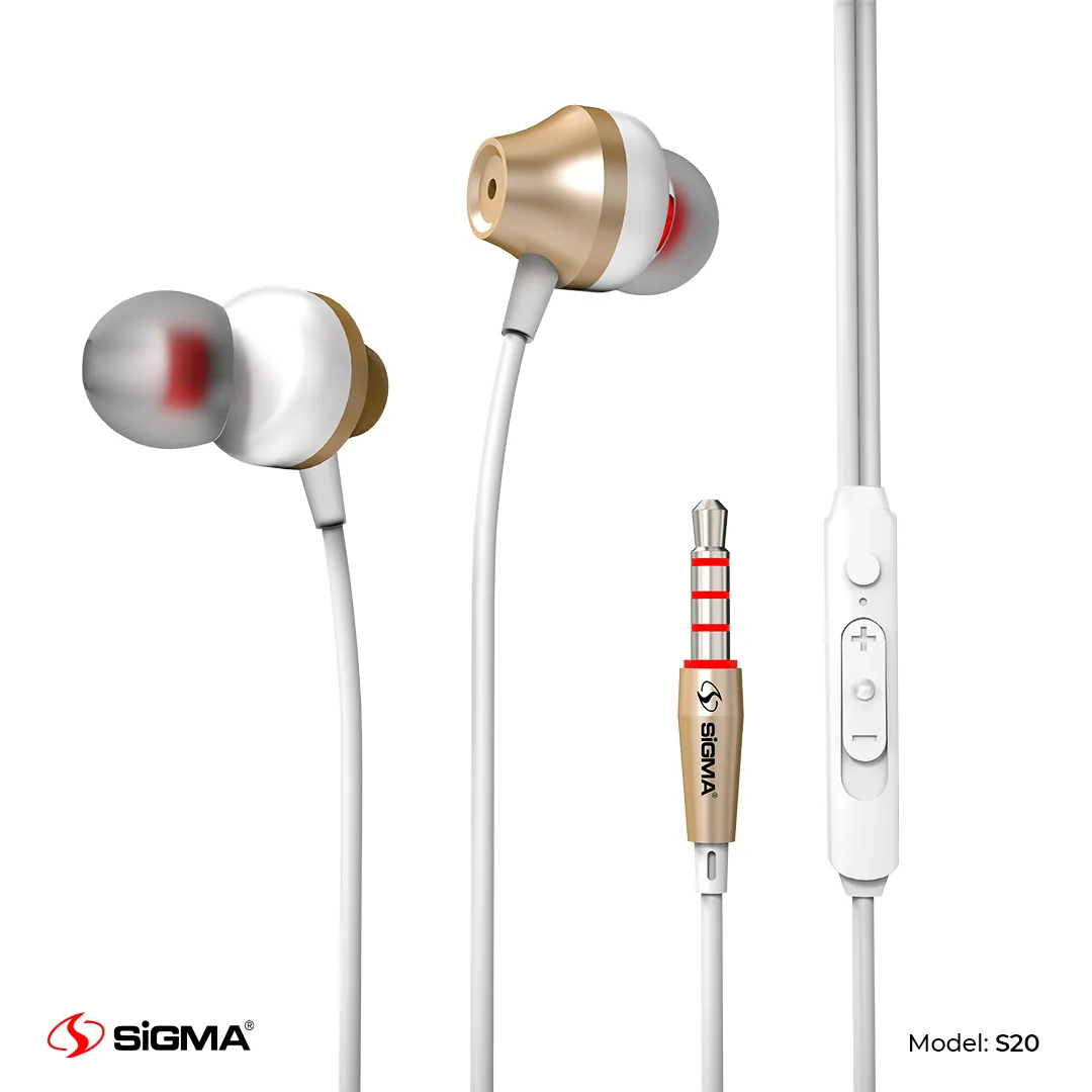 SIGMA - THUNDER EARPHONES METAL CASING - S20 (Random Color)