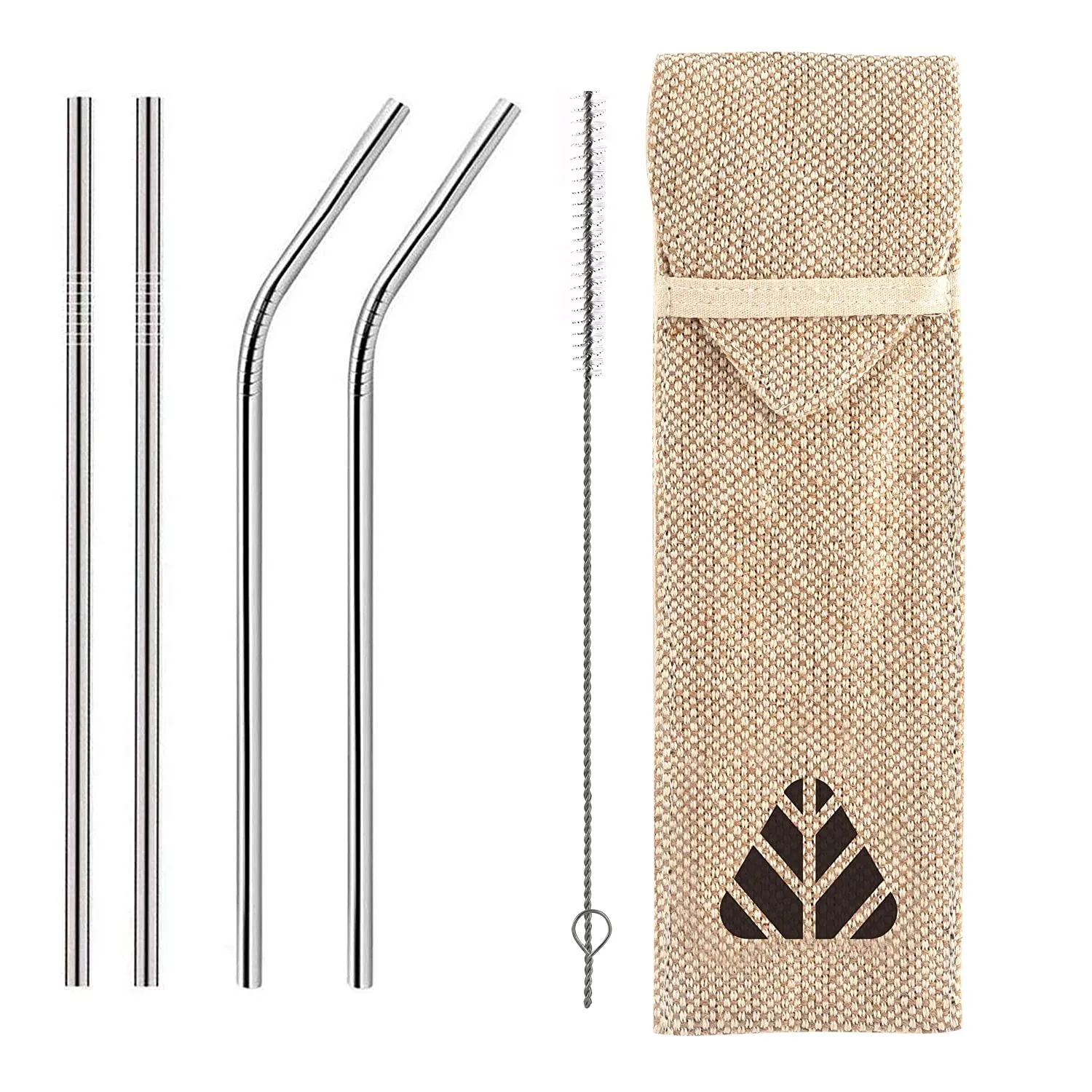 Stainless Steel Straws with Cleaning Brush | Reusable Metal Straws