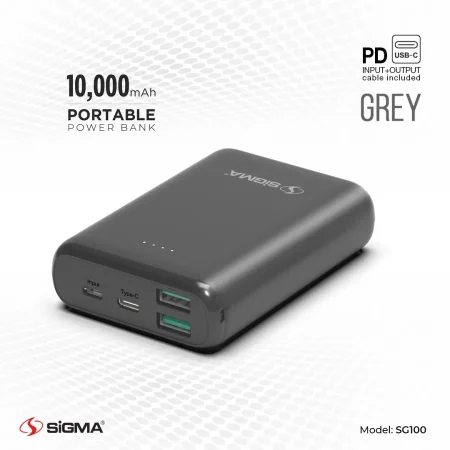 SIGMA - POWER BANK - 10000MAH - DYNAMIC - SG-100 (Random Color)
