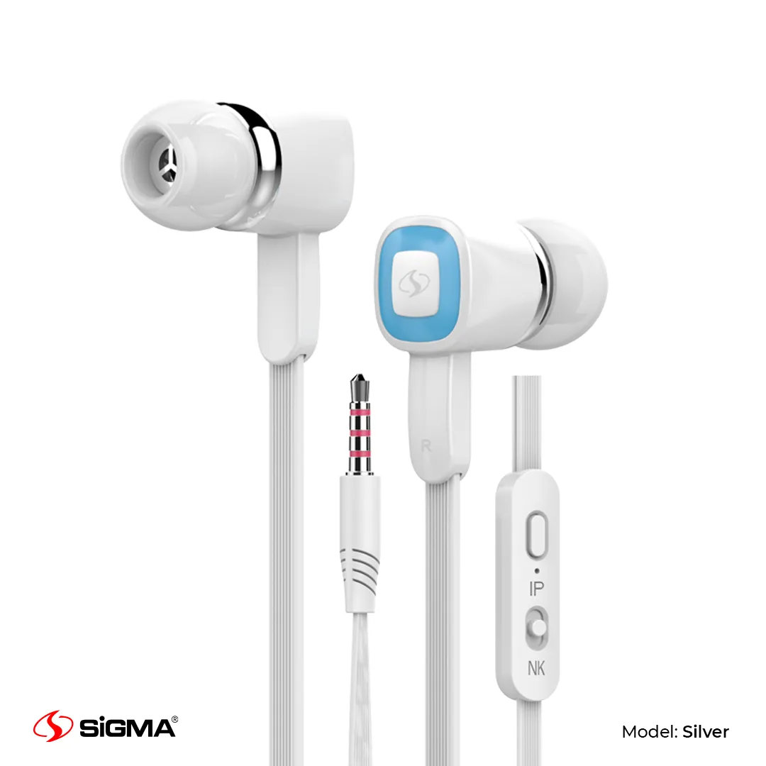 SIGMA - SILVER SERIES IN-EAR EARPHONES WITH MIC (Random Color)
