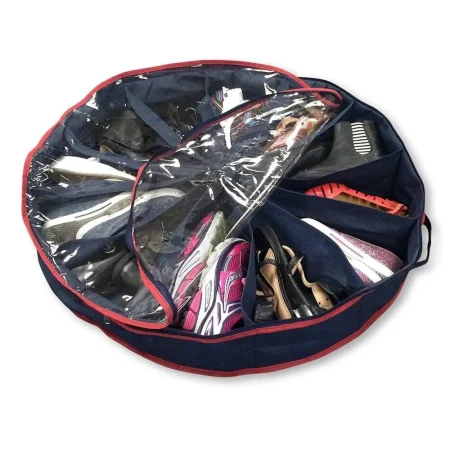 12 Pair Under Bed Shoes Round Storage Space Saving Shoe Organizer Bag