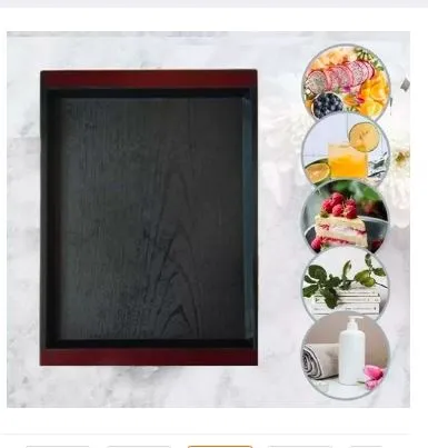 Multipurpose Use Serving Tray Wooden Texture High Quality Plastic Tray for Household Kitchen | kitchen accessories | Kitchen & Dining