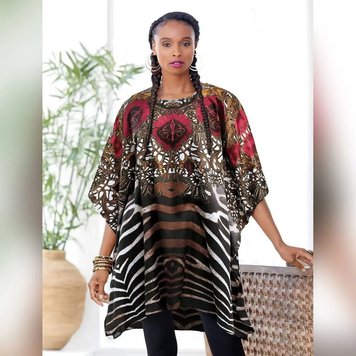Stuff Printed Short Caftan For Women's