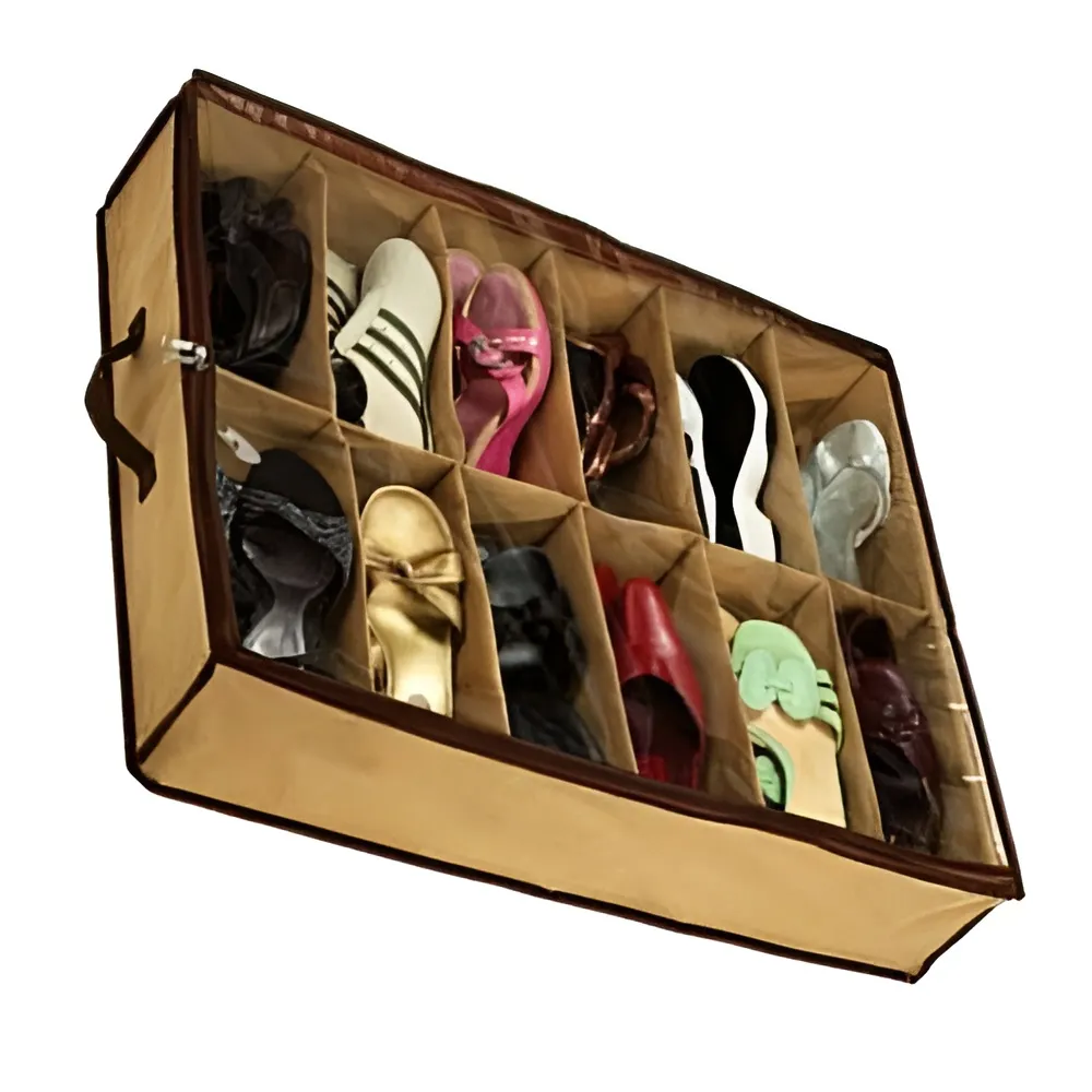 12 Shoes Storage Under Bed Closet Organizer