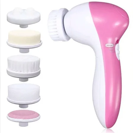 5 in 1 Electric Facial Cleansing Brush Face Wash Body Massager Pore Cleaning Skin Care Tool