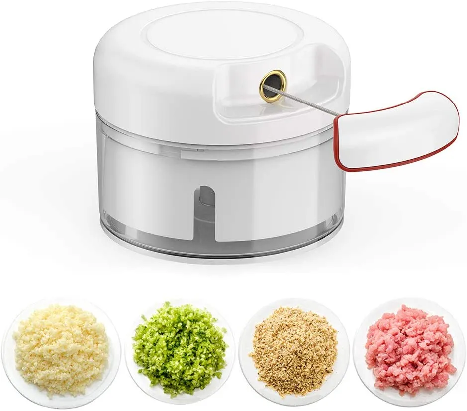 Mini Powerful Meat Grinder Hand-power Food Chopper Mincer Mixer Blender to Chop Meat Fruit Vegetable Nuts Shredders