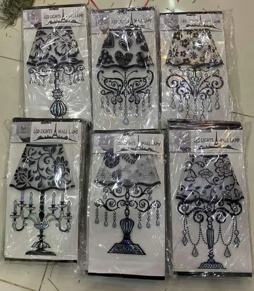 3D Wall Sticker LED Lights Lamp (Random Design)