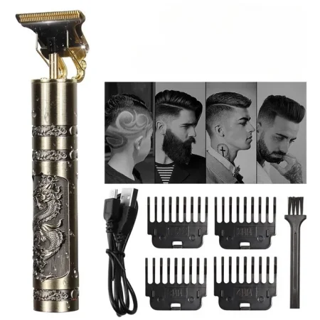 (100 Pcs Ctn) Professional T9 Electric Shaver Man Cordless Hair Beard Trimmer for Men Haircut Shaving Machine Tools Barber Accessories - Rechargeable