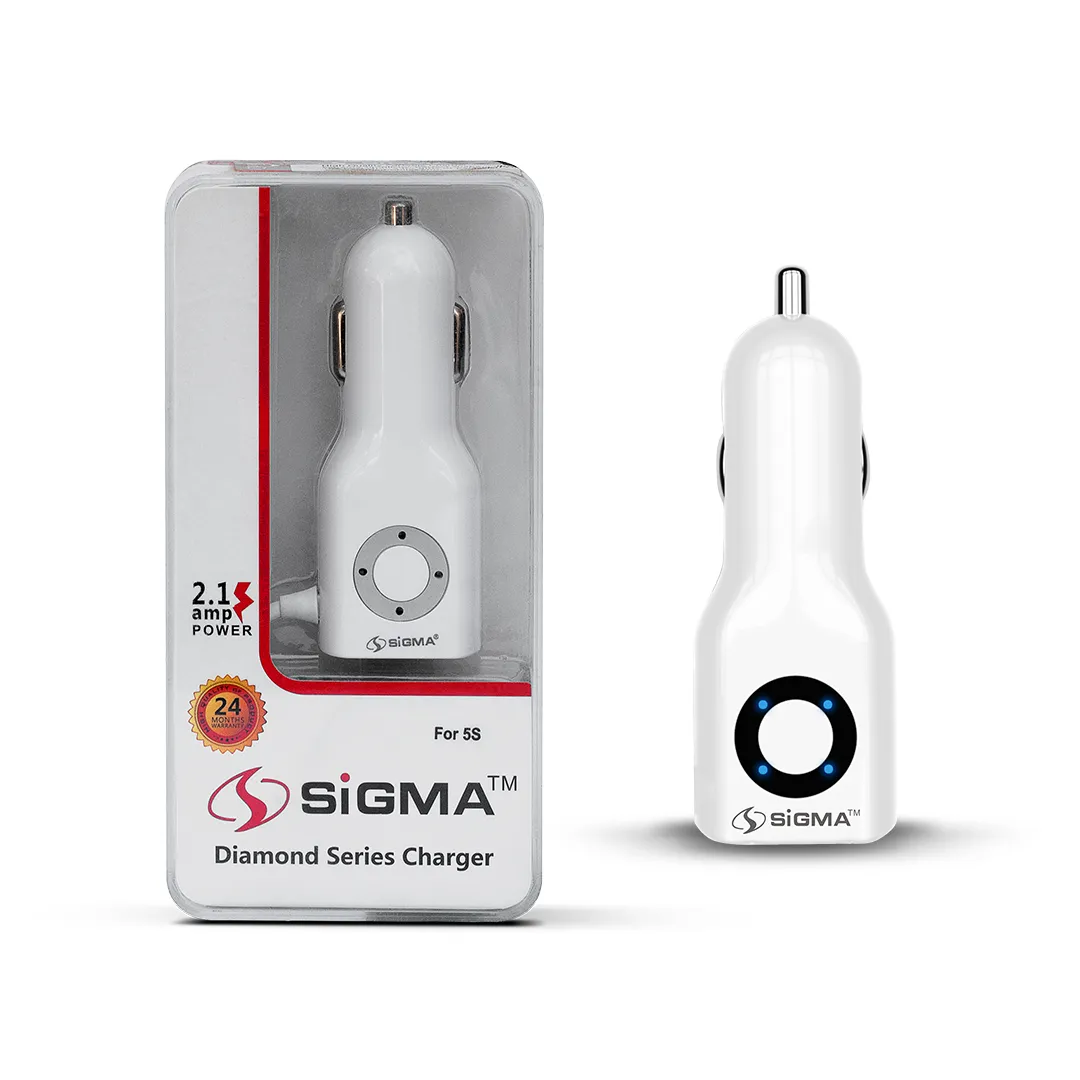 SIGMA - DIAMOND SERIES - IPHONE SINGLE USB CAR CHARGER - 5S