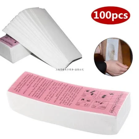 100 pcs/pack Non Fiber Beauty Hair Removal Depilatory Paper 3.5 Inch Wide 8 Inch Length Waxing Non-woven Epilator Wax Strip Paper (Original)