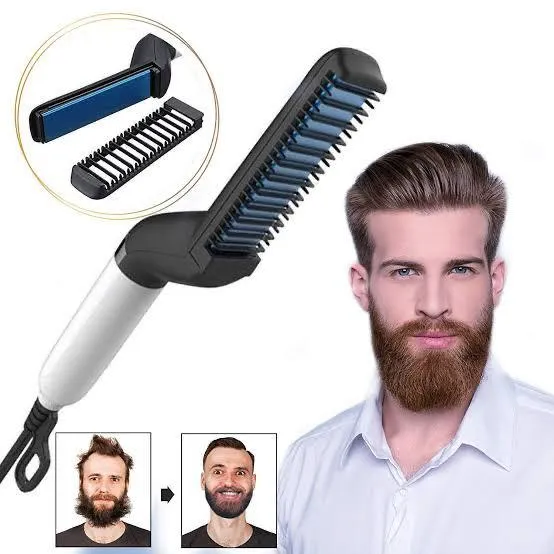 Multifunctional Hair Comb Brush Beard Hair Straighten Comb Quick Hair Styler For Men