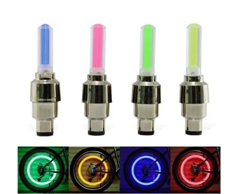 Cycle, Bike, Car Tyre Valve Cap Motion Running Sensor Activated Wheel Spokes Led Light - 2 Pcs