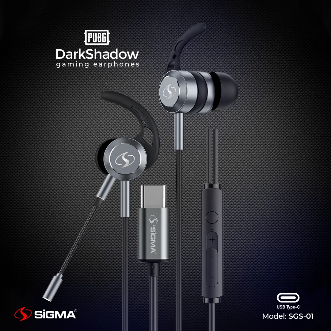 SIGMA - PUBG DARK SHADOW TYPE-C IN-EAR GAMING EARPHONES – SGS-01
