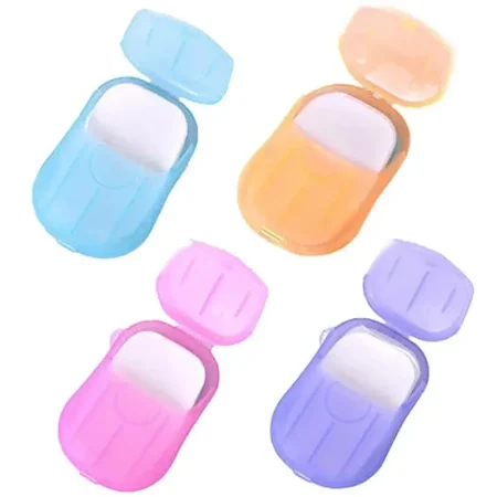 10 Pc Pack - Portable Mini Soap Scented Paper (Random Color)