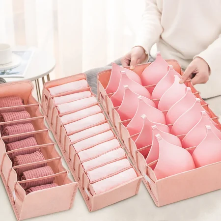 Undergarments Organizer Set - 3 Pcs (Pink)