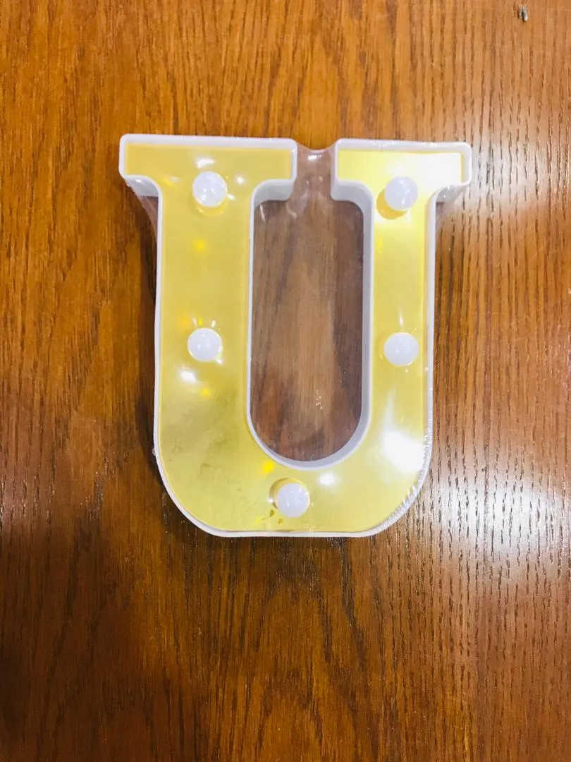 LED Alphabet letter "U" Light Up Marquee Letters for Night Light Wedding Birthday Party 