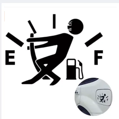 Funny Car Stickers High Gas Consumption Decal Fuel Gage Empty Vinyl black