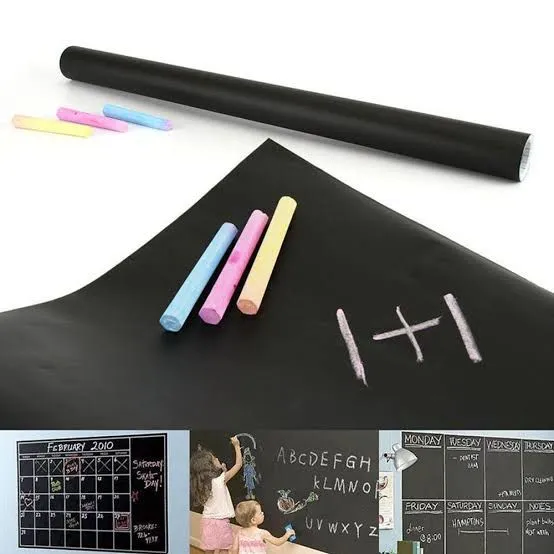 Chalkboard Sticker Paper DIY Black Board Wall Adhesive Contact Paper Roll