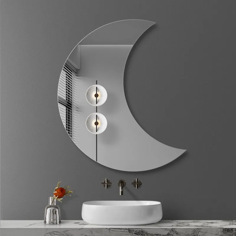 Bathroom Mirror Touch Control Moon Frameless Makeup Mirror