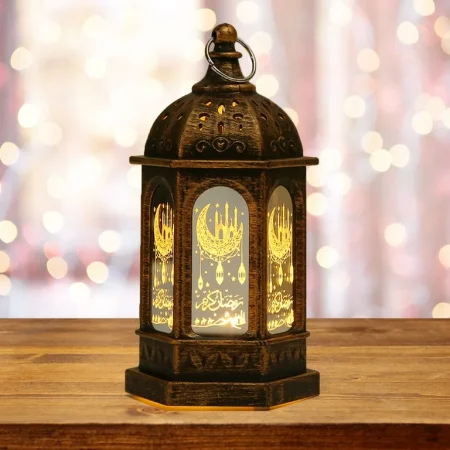 New Design Muslim Ramadan lamp Eid Led wind lamp Crafts Arabian ramadan lantern For festival (Random Color) - Each